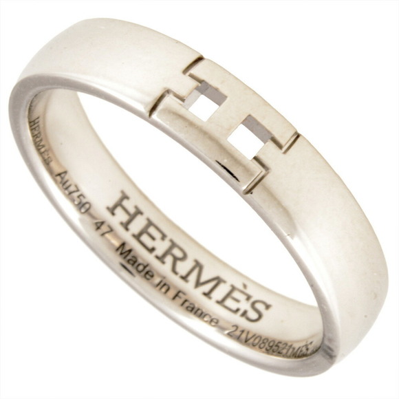 Hermes Herms Ever Hercules Ring #47 18KWG 3.2g